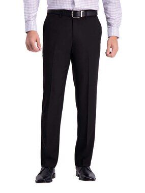 Haggar Men's Super Flex Waistband Comfort Straight Pants Black, Size 32x32 (New)